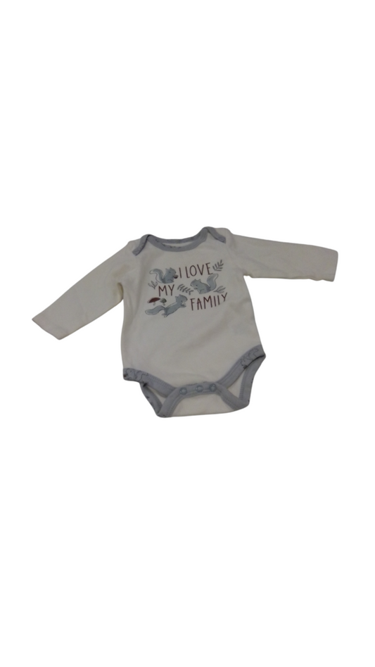 Long Sleeve Onesie: Love, Boy, Size: 3/6m