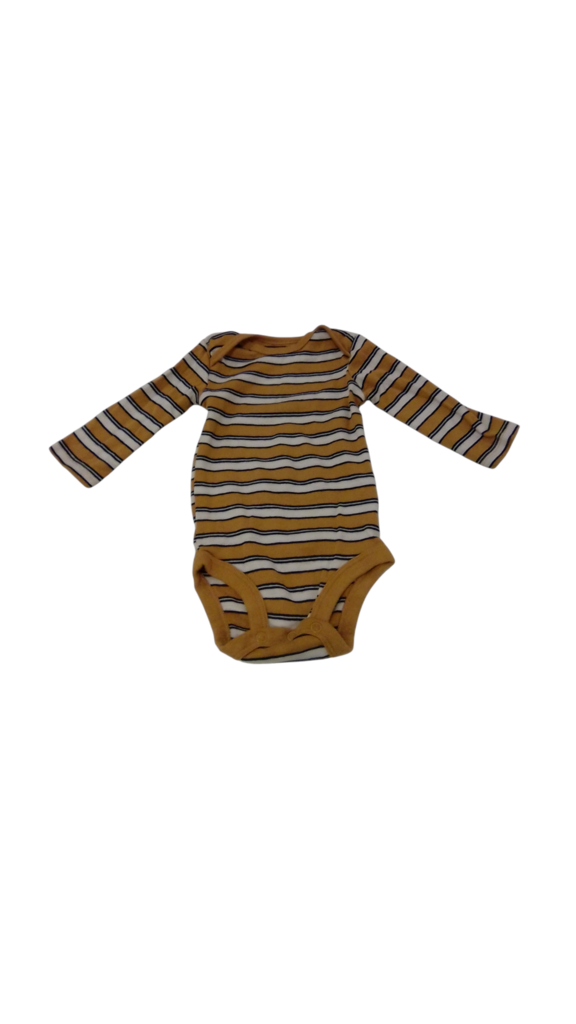 Long Sleeve Onesie:Y/Stri, Boy, Size: 3m