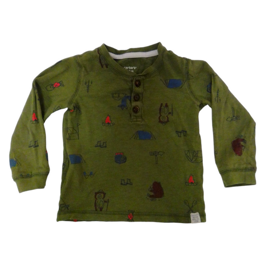 Long Sleeve: Green Camp, Boy, Size: 24m