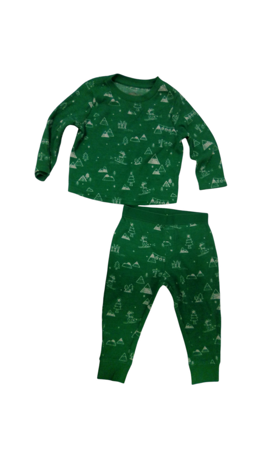 2pc Sleeper: Green/Ski, Boy, Size: 18m