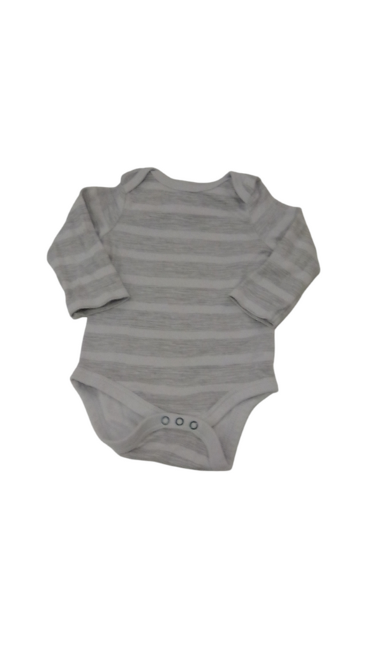 Long Sleeve Onesie:Stripe, Boy, Size: 0/3m