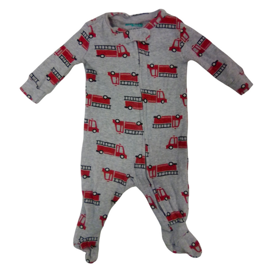 Sleeper: Grey Firetrucks, Boy, Size: NB