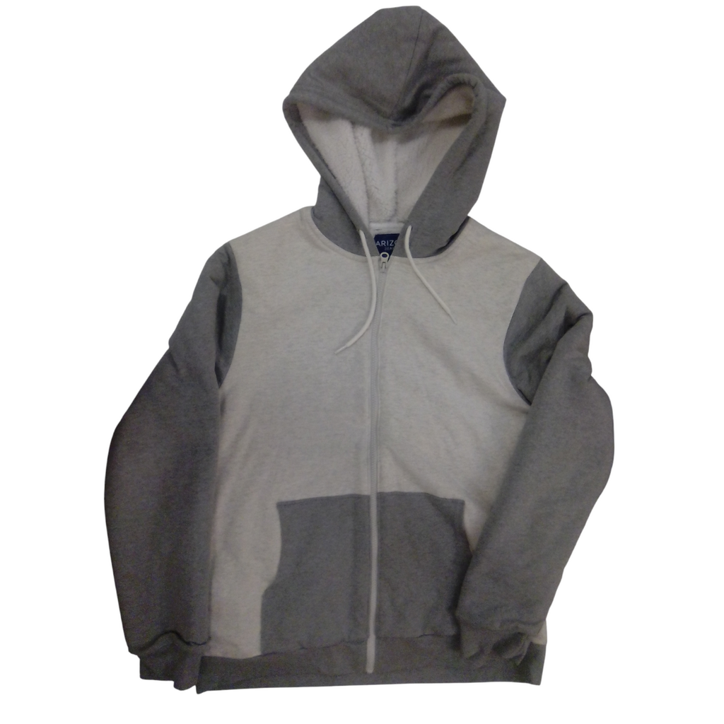Zip-Up Coat: Grey/White, Boy, Size: 18/20