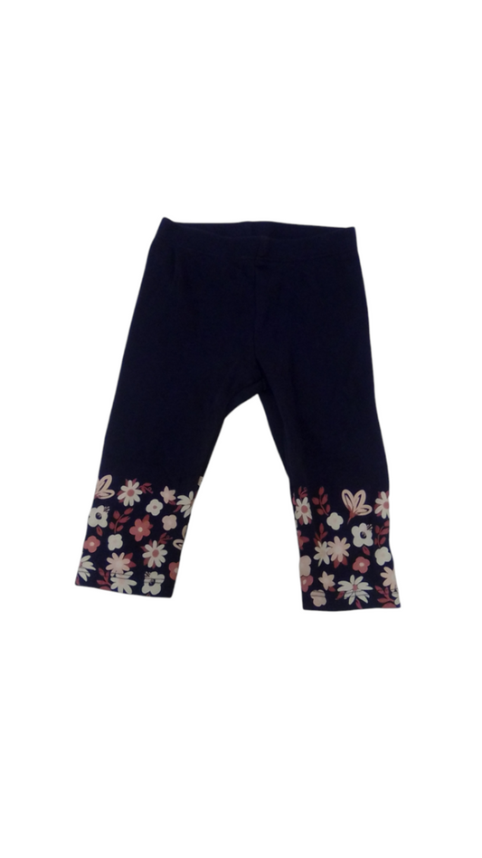 Pants: Blue/Flowers, Girl, Size: 9m