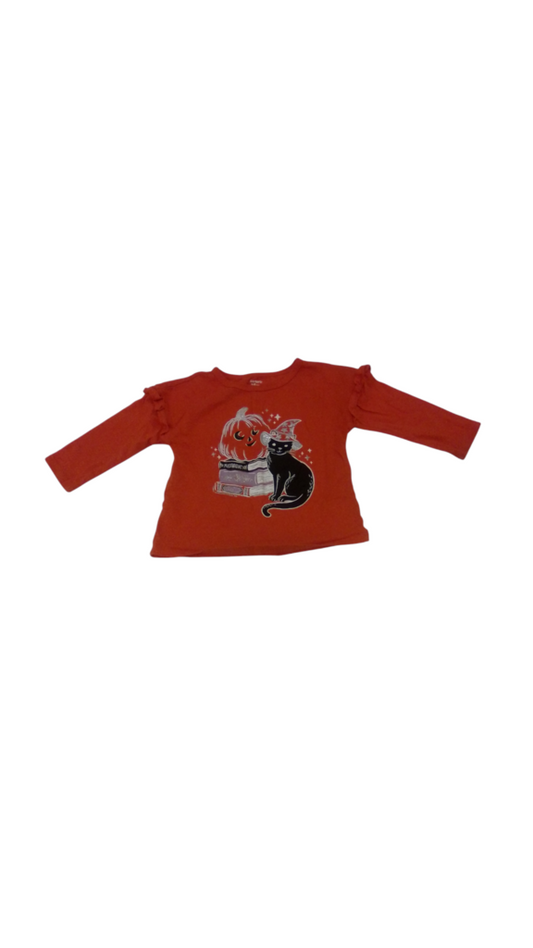 Long Sleeve Shirt: Cat, Girl, Size: 18m