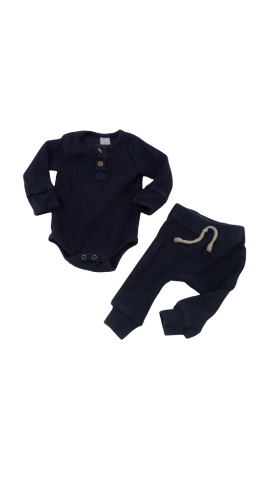 2pc Ls Onesie/Pants: BLue, Boy, Size: 3/6m