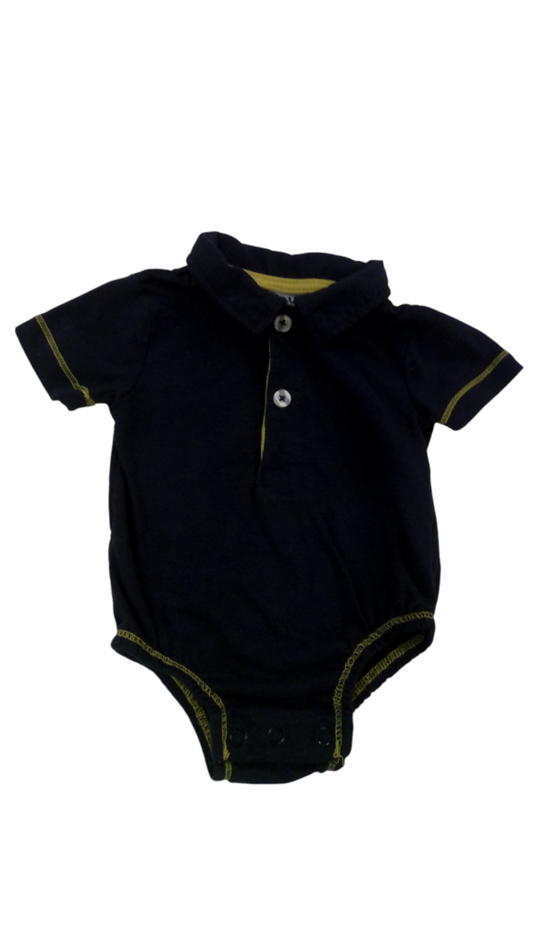Onesie: Collared Blue, Boy, Size: 3/6m