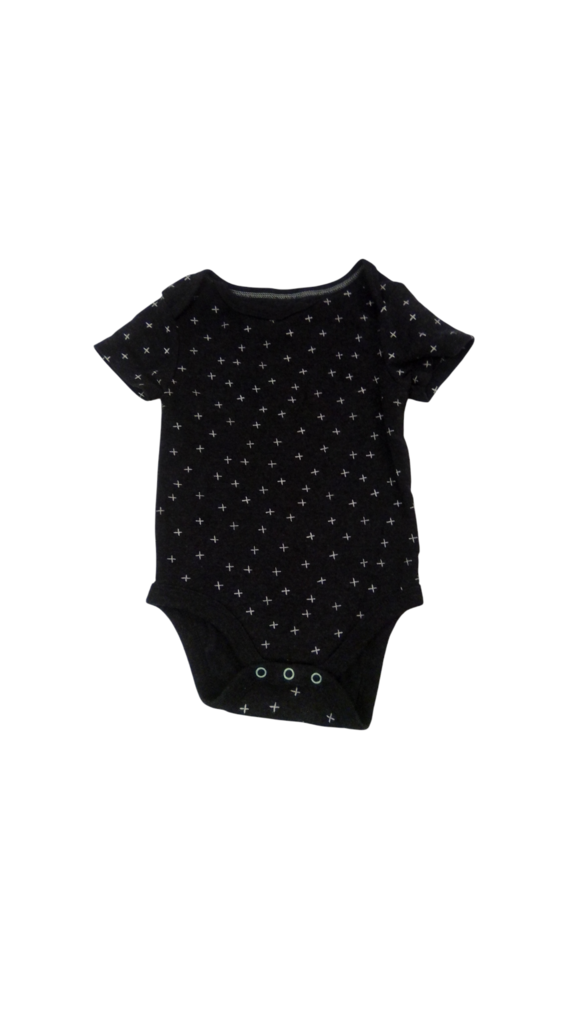 Onesie: Black/Plus Signs, Boy, Size: 3/6m