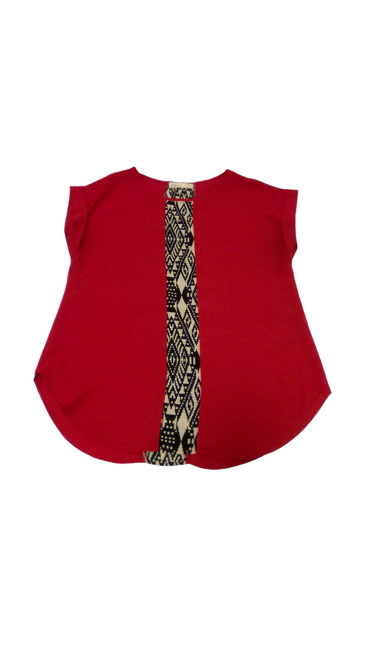 Shirt: Red/Pattern, Womens, Size: L