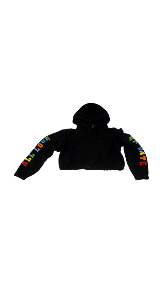 Cropped Hoodie Black, Womens, Size: S