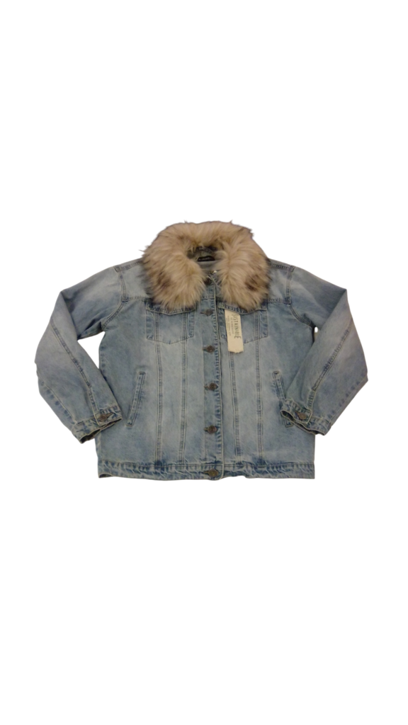 Jacket: Fur/Denim, Womens, Size: L