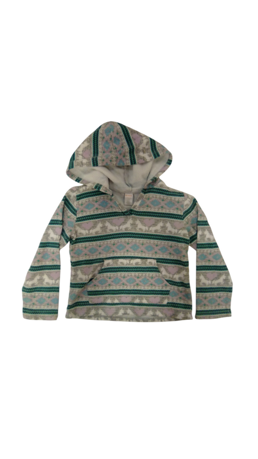 Hoodie: Unicorn Gray/teal, Girl, Size: 7-8