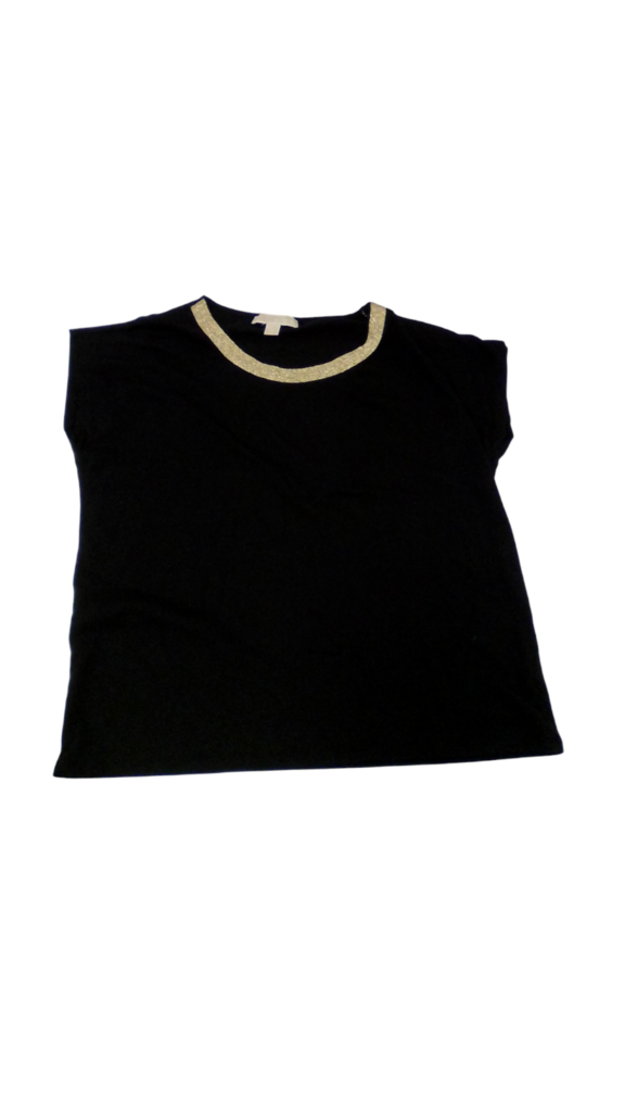 Shirt: Black/Gold, Womens, Size: L