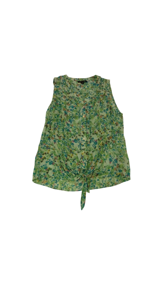 Shirt: Blue/FLowers, Womens, Size: XL