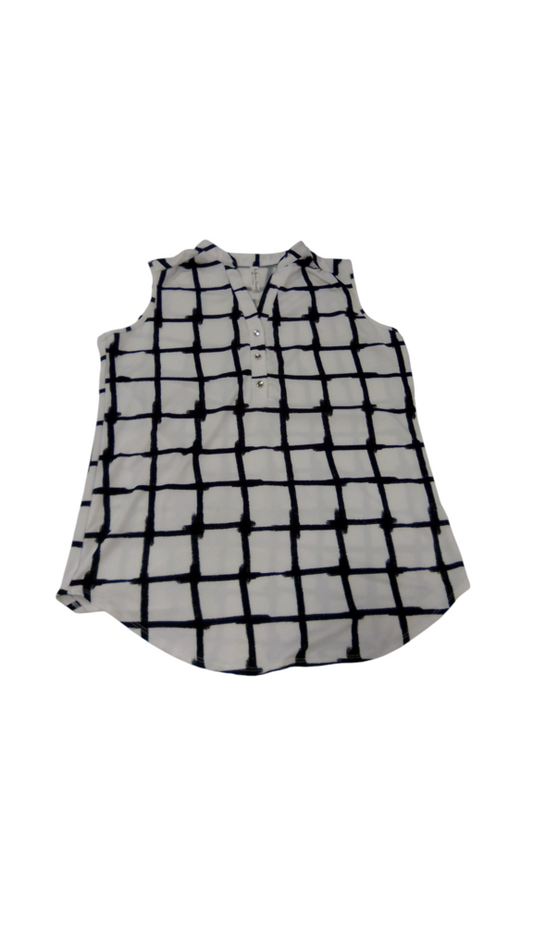 Shirt: White/Black Lines, Womens, Size: XL