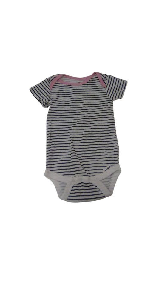 Onesie:White/Grey Stripes, Girl, Size: 6/9m