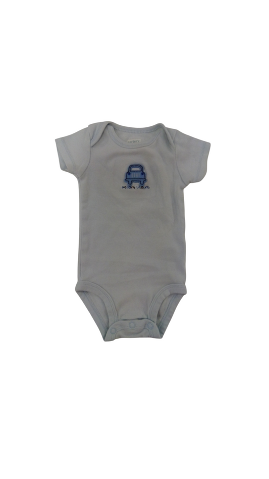 Onesie: Blue Vroom Vroom, Boy, Size: NB
