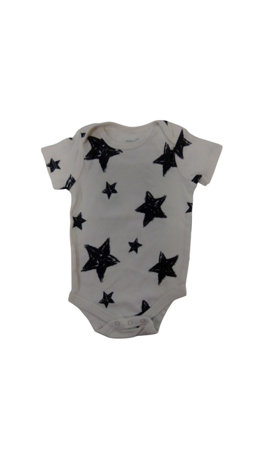 Onesie: Cream & Stars, Girl, Size: 3M