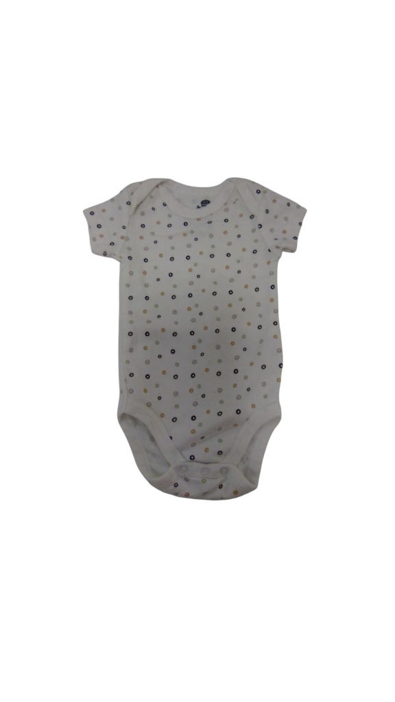 Onesie: White W/ Circles, Girl, Size: 0/3m