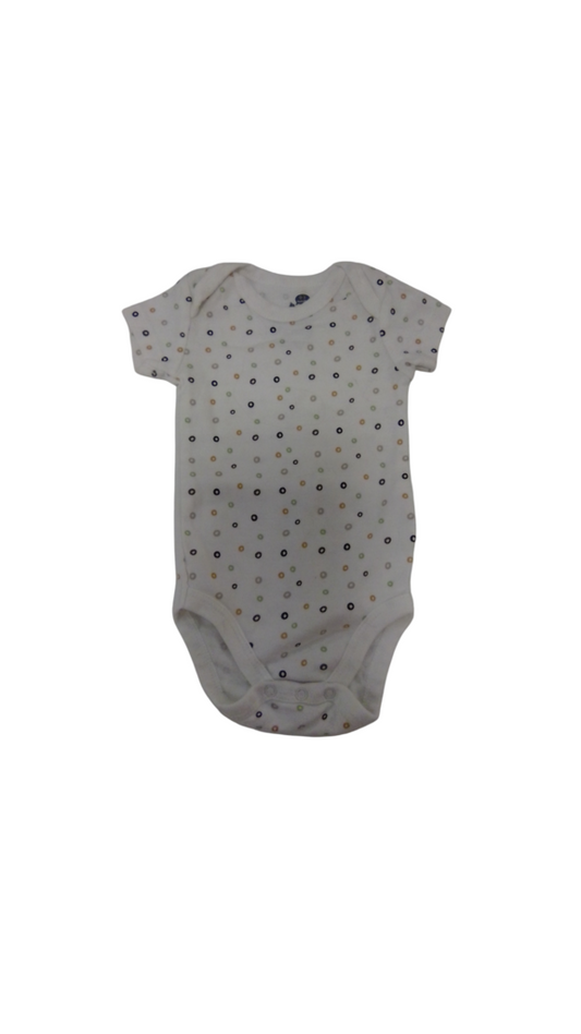 Onesie: White W/ Circles, Girl, Size: 0/3m