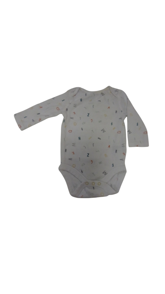 Onesie: White W/ Letters, Girl, Size: 0/3m
