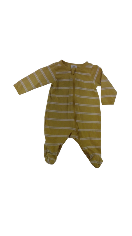 Sleeper: Yellow Stripes, Girl, Size: NB
