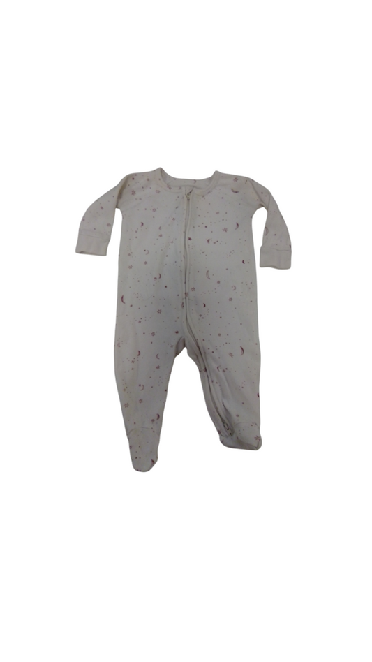 Sleeper: Cream W/ Stars, Girl, Size: 0/3m