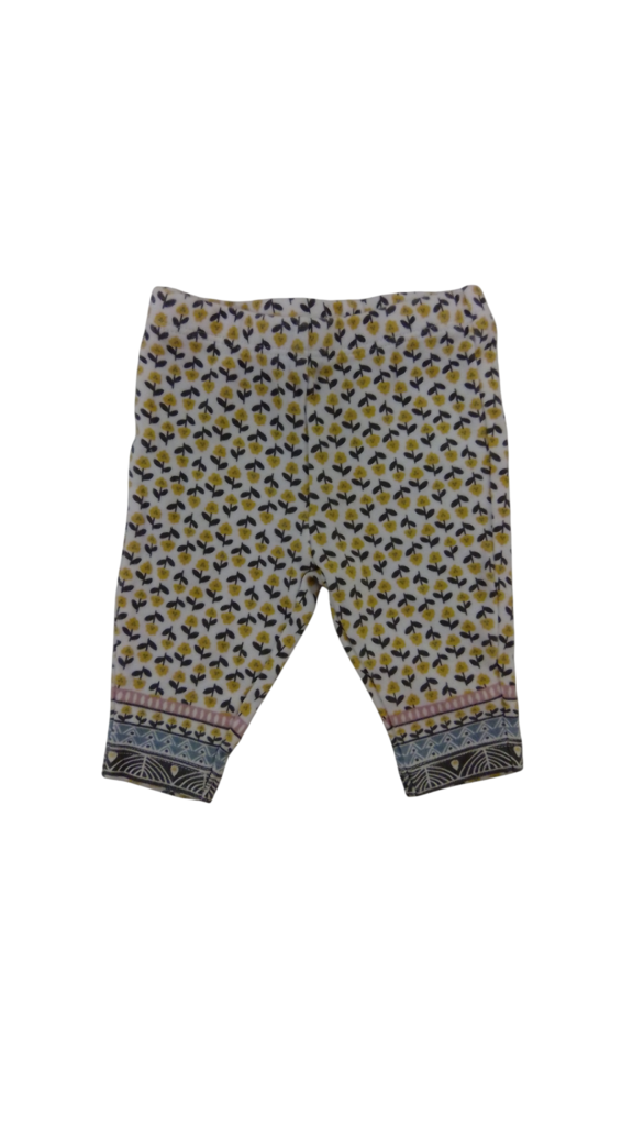 Pants: Yellow Flowers, Girl, Size: 3m