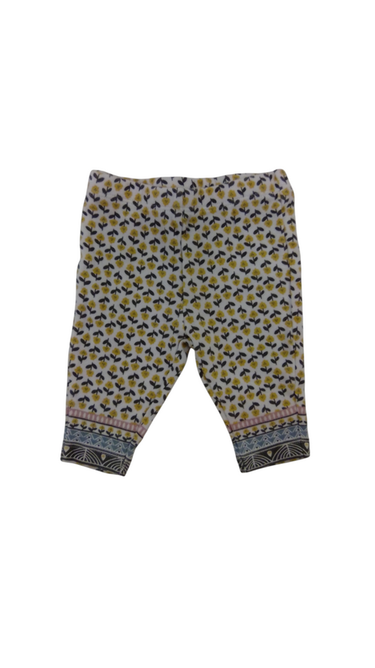 Pants: Yellow Flowers, Girl, Size: 3m