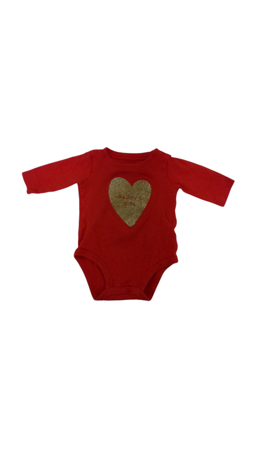 Onesie: Red Daddys Girl, Girl, Size: 3m