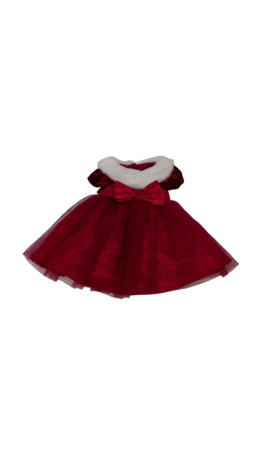 Dress: Red/White Fluff, Girl, Size: 6m