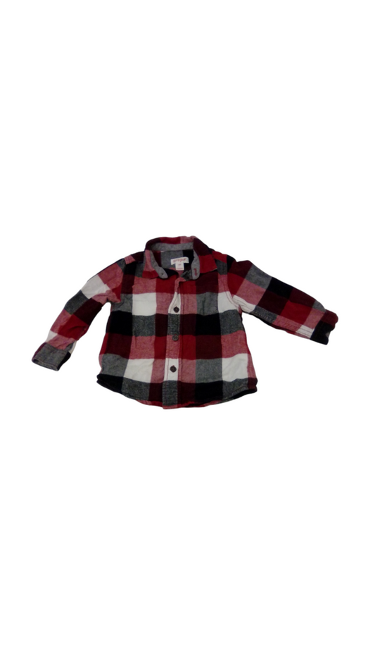 Long Sleeve Shirt: Plaid, Boy, Size: 18m