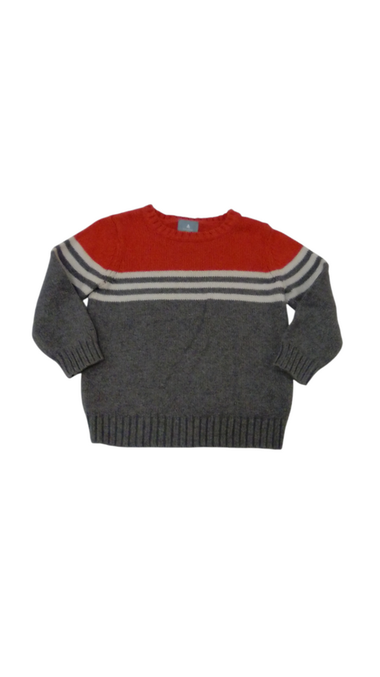Sweater: Orange & Gray, Boy, Size: 2T
