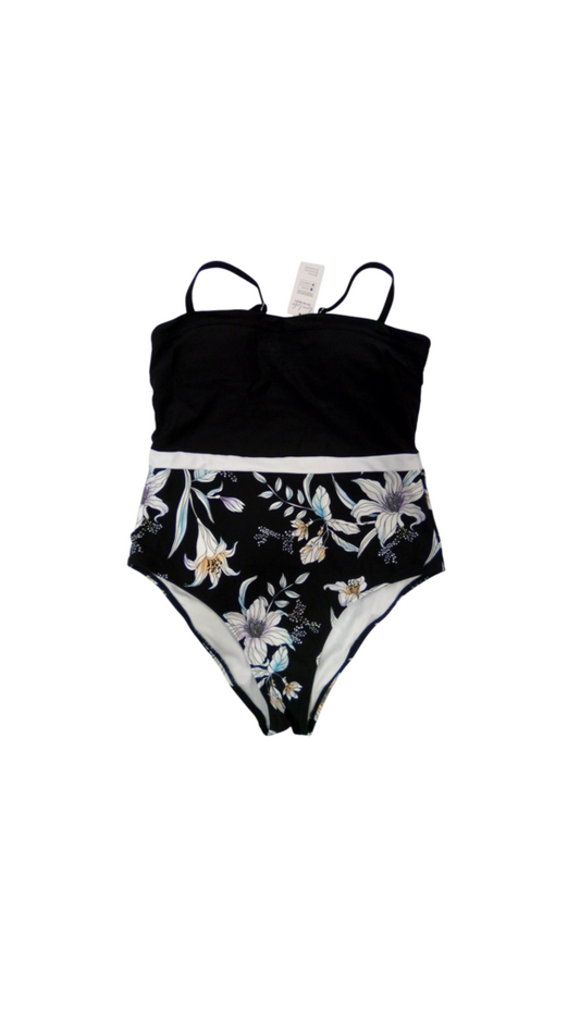 Swimsuit Black Floral NWT, Womens, Size: L