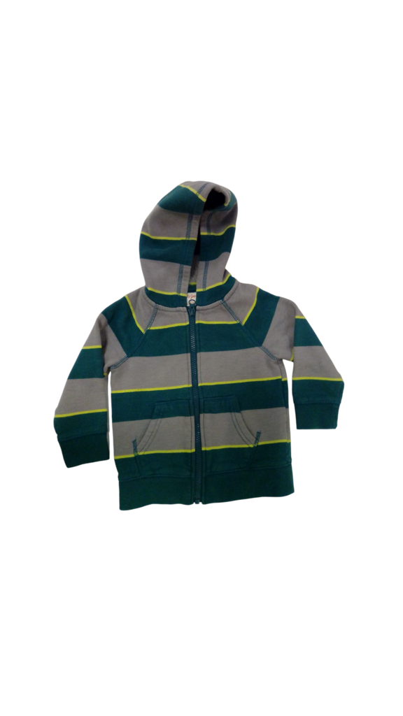 Zip-Up: Teal/Gray Stripes, Boy, Size: 2t