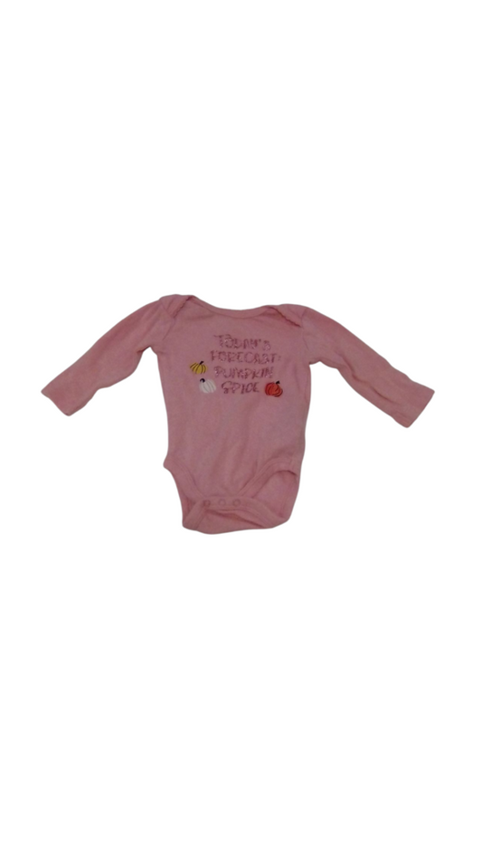 Long Sleeve Onesie: Pumpk, Girl, Size: 0/3m