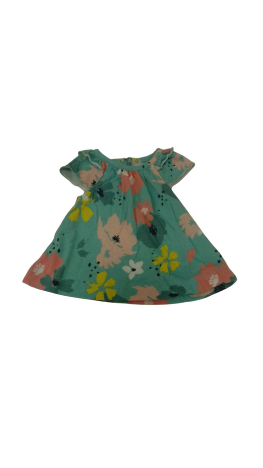 Dress: Flowers/Green, Girl, Size: NB