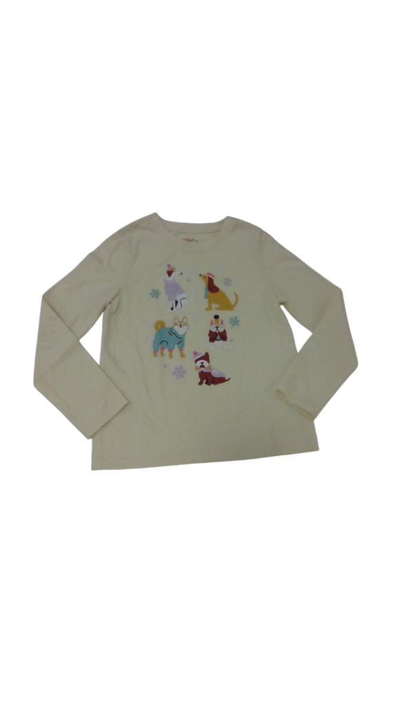 Long Sleeve Shirt: Dogs, Girl, Size: 8