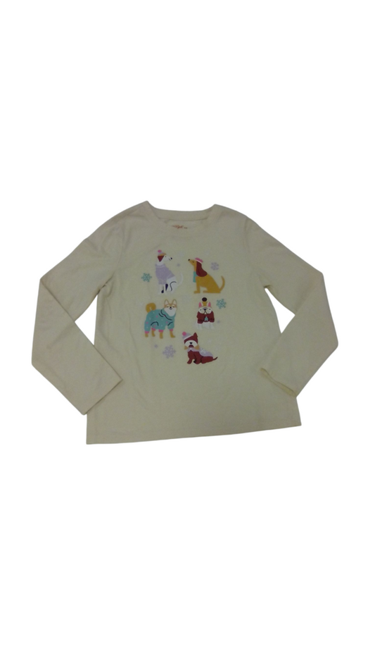 Long Sleeve Shirt: Dogs, Girl, Size: 8