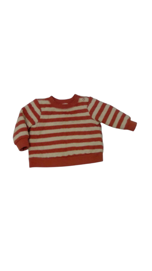 Sweater: Orange/Cream, Boy, Size: 6/9m