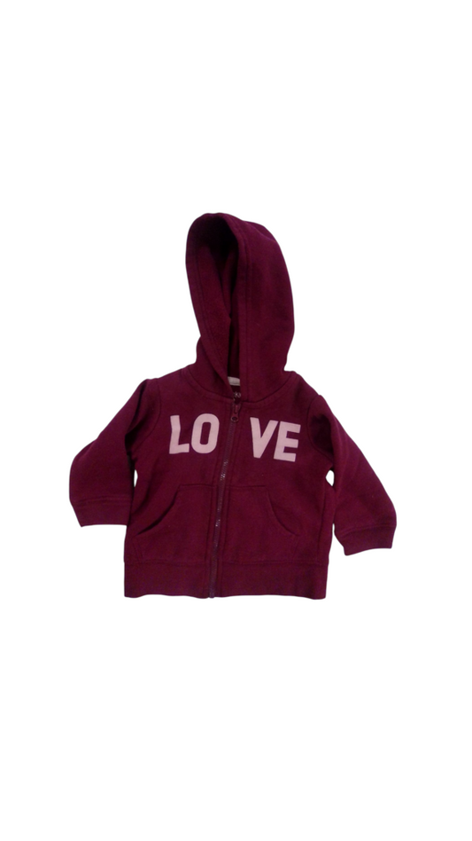 Zip-Up Jacket Maroon Love, Girl, Size: 6m