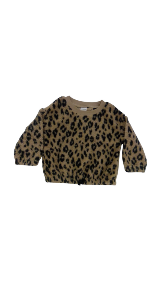 Sweater: Fuzzy Leopard, Girl, Size: 12m