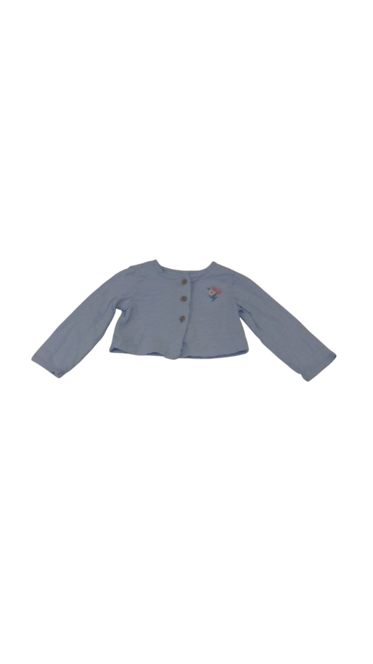 Cardigan: Blue/Flowers, Girl, Size: 12m