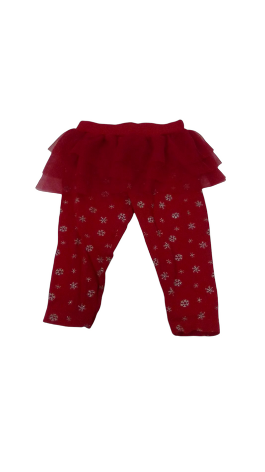 Pants: Red/snowflakes, Girl, Size: 9m