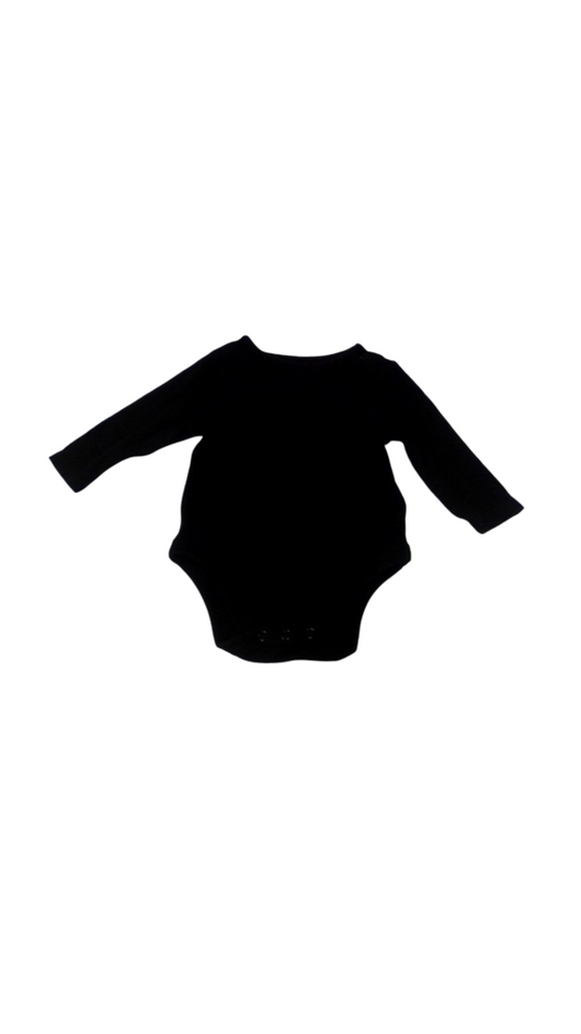 Long Sleeve Onesie: Black, Girl, Size: 0/3m