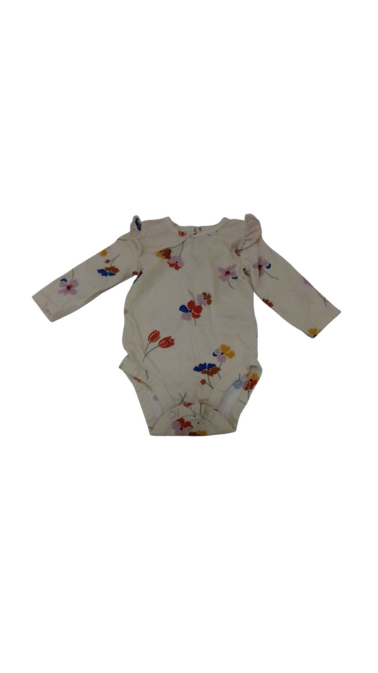 Long Sleeve Onesie:Flower, Girl, Size: 6m