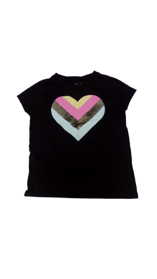 Shirt: Black/Heart, Girl, Size: 4/5