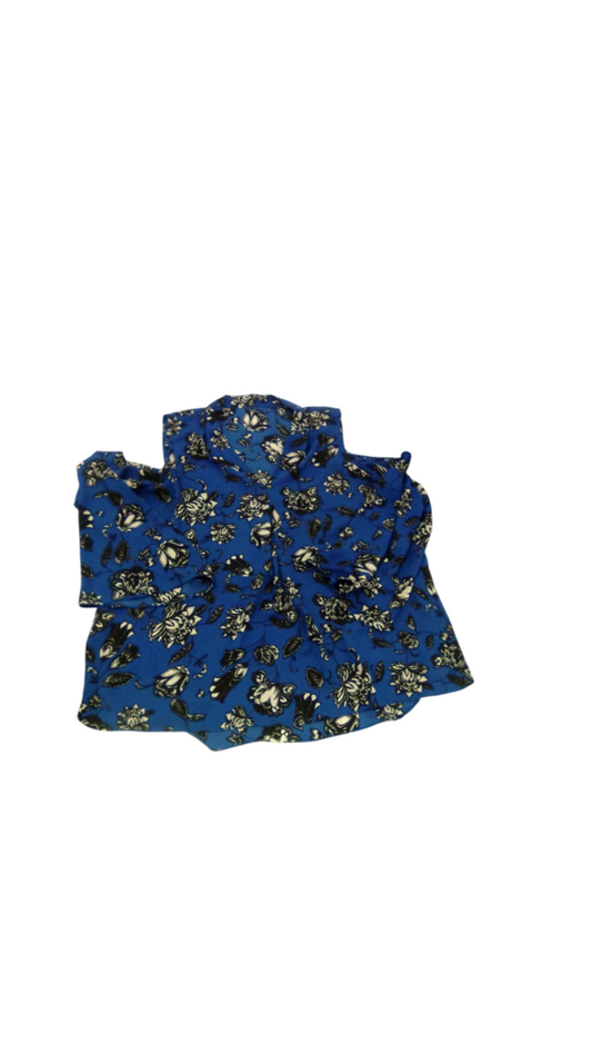 Long Sleeve Shirt: Blue, Womens, Size: XL