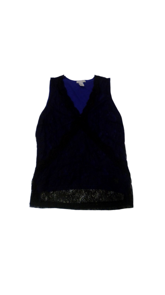 Shirt:Black Lace/Blue, Womens, Size: L