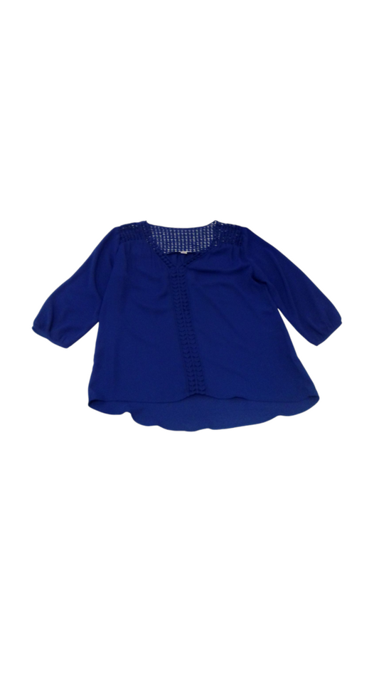 Long Sleeve Shirt: Blue, Womens, Size: M
